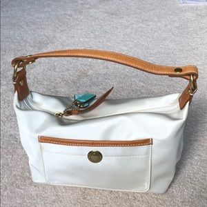 Used White Coach Purse Teal Lining